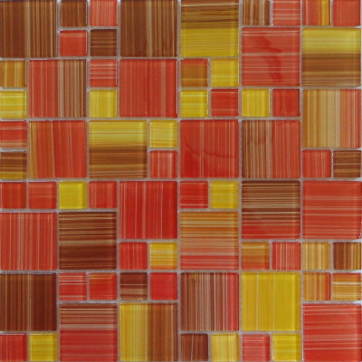 Mosaic MSM60 Mozaika skleněná hnědočervenožlutá 300x300mm [MSM60]