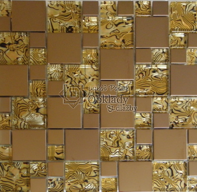 Mosaic MMS049 Sklo-metal mozaika Multimix zlatá 300x300 mm [MMS049]