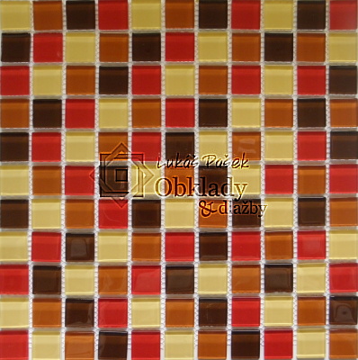 Mosaic MSN219 Mozaika skleněná hnědočervený mix 300x300 mm [MSN219]