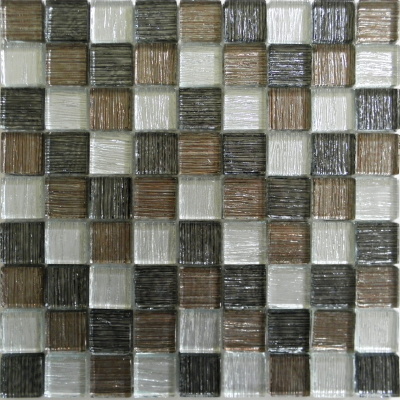 Mosaic MSR101 Mozaika skleněná textil hnědošedá 305x305 mm [MSR101]