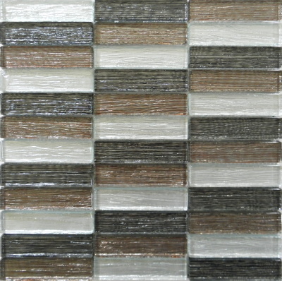 Mosaic MSR201 Mozaika skleněná textil hnědošedá 300x300 mm [MSR201]