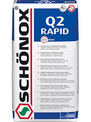 Schonox Q2 RAPID rychle tuhnoucí, zlepšené cementové lepidlo s redukovanou prašností 25 kg [Schonox Q2 RAPID 25 kg]
