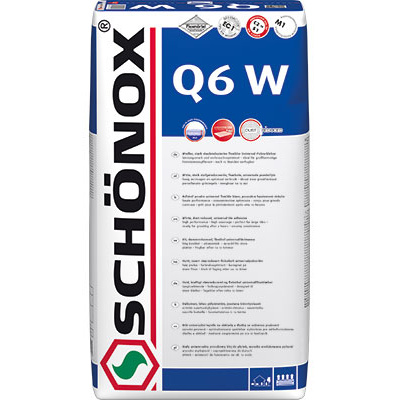 Schonox Q6 WHITE Bílé flexibilní práškové lepidlo pro mozaiky 25 kg [Schonox Q6 W 25 kg]