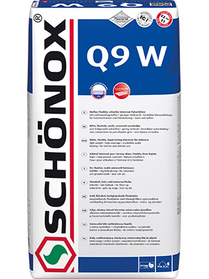 Schonox Q9 White Bílé cementové rychle tuhnoucí flexibilní lepidlo 25 kg [Schonox Q9 W 25 kg]