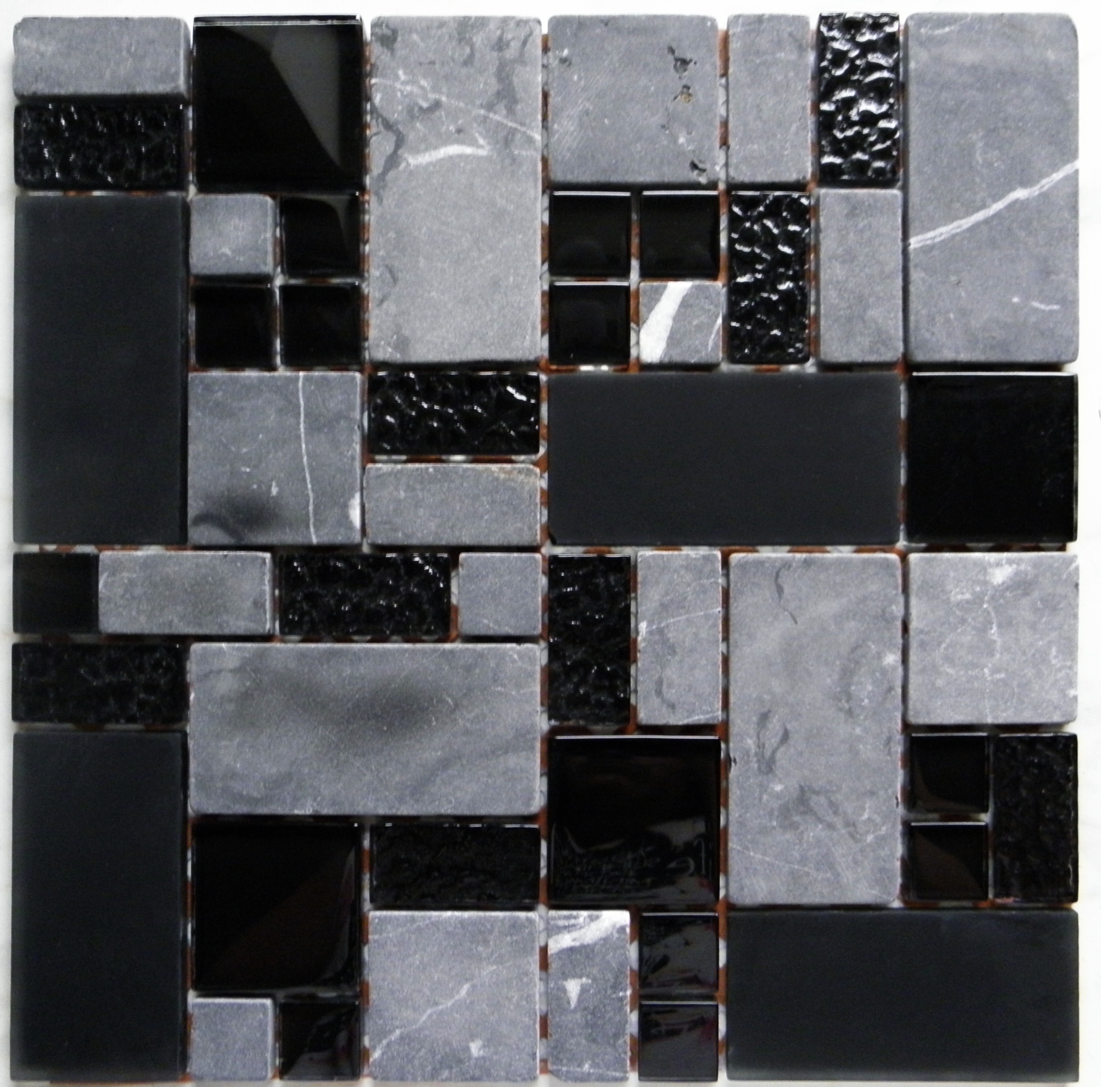 Mosaic MKS983 Mozaika sklo-kámen Multix8 298x298 mm černá [MKS983]