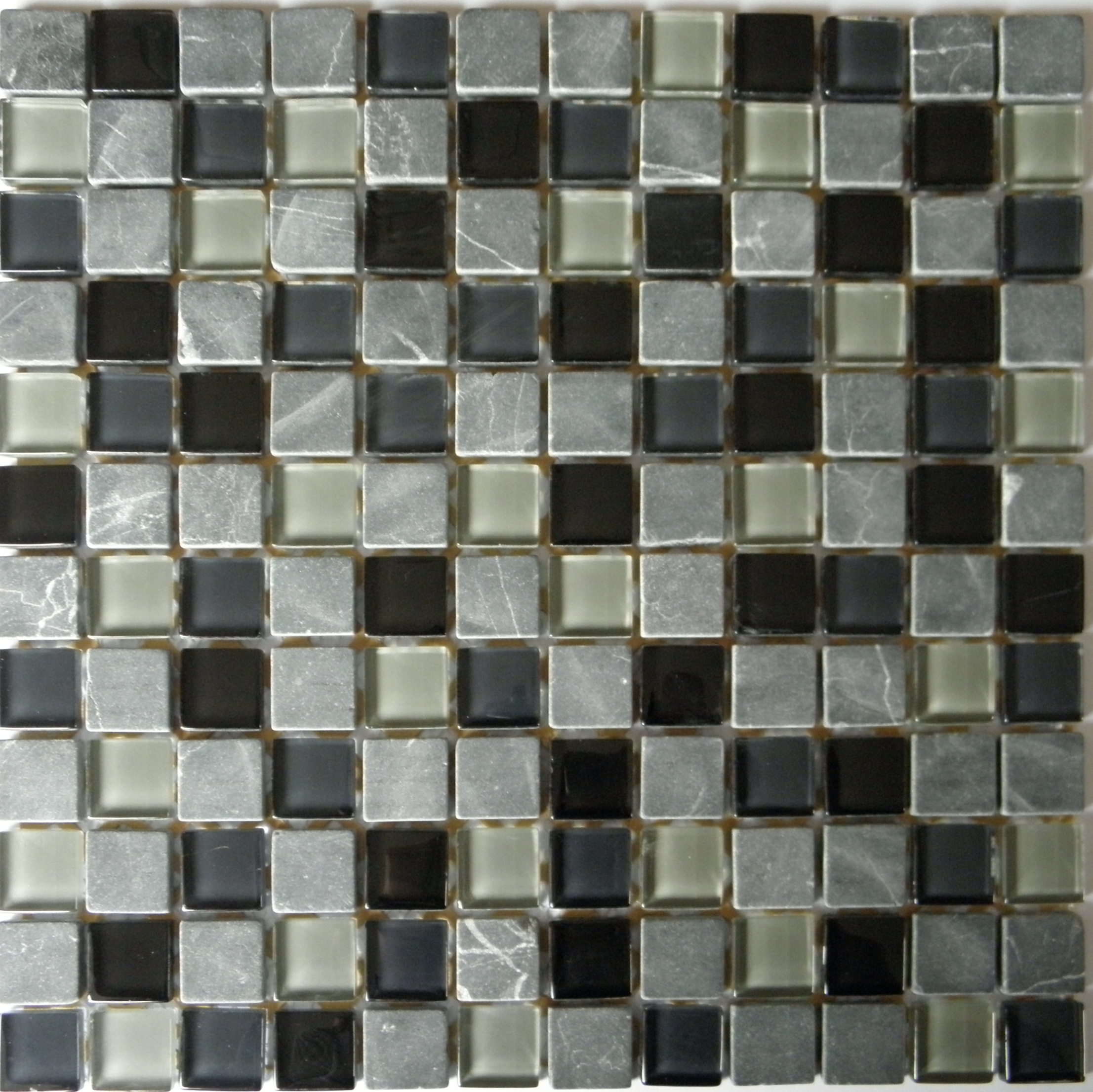 Mosaic MKS234 Mozaika sklo-kámen černo-šedá 300x300 mm [MKS234]