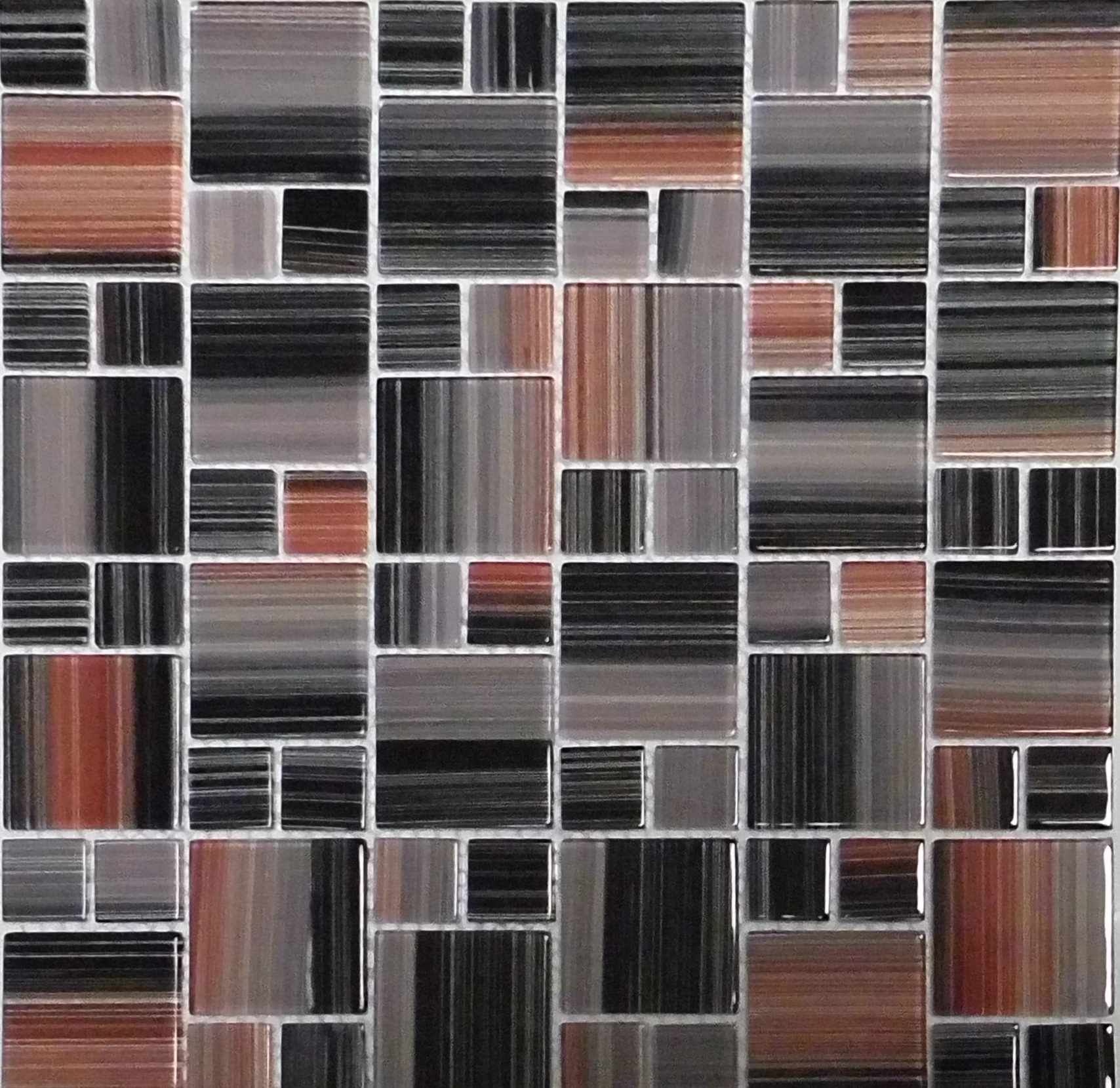 Mosaic MSM66 Mozaika skleněná černočervená 300x300 mm [MSM66]