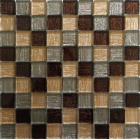 Mosaic MSR102 Mozaika skleněná textil hnědá 305x305 mm