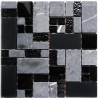 Mosaic MKS983 Mozaika sklo-kámen Multix8 298x298 mm černá